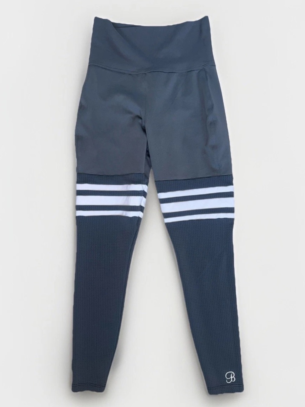 Bombshell Sportswear Thigh High Sock Leggings Grey/White Women's Sz Small USA
